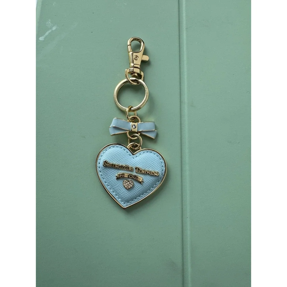 Samantha Thavasa Petit‎ Choice Light Blue Heart Charm Keychain Bag Accessory